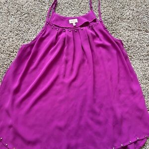 Pixley Fuchsia Sleeveless Stud-Trim Halter Camisole